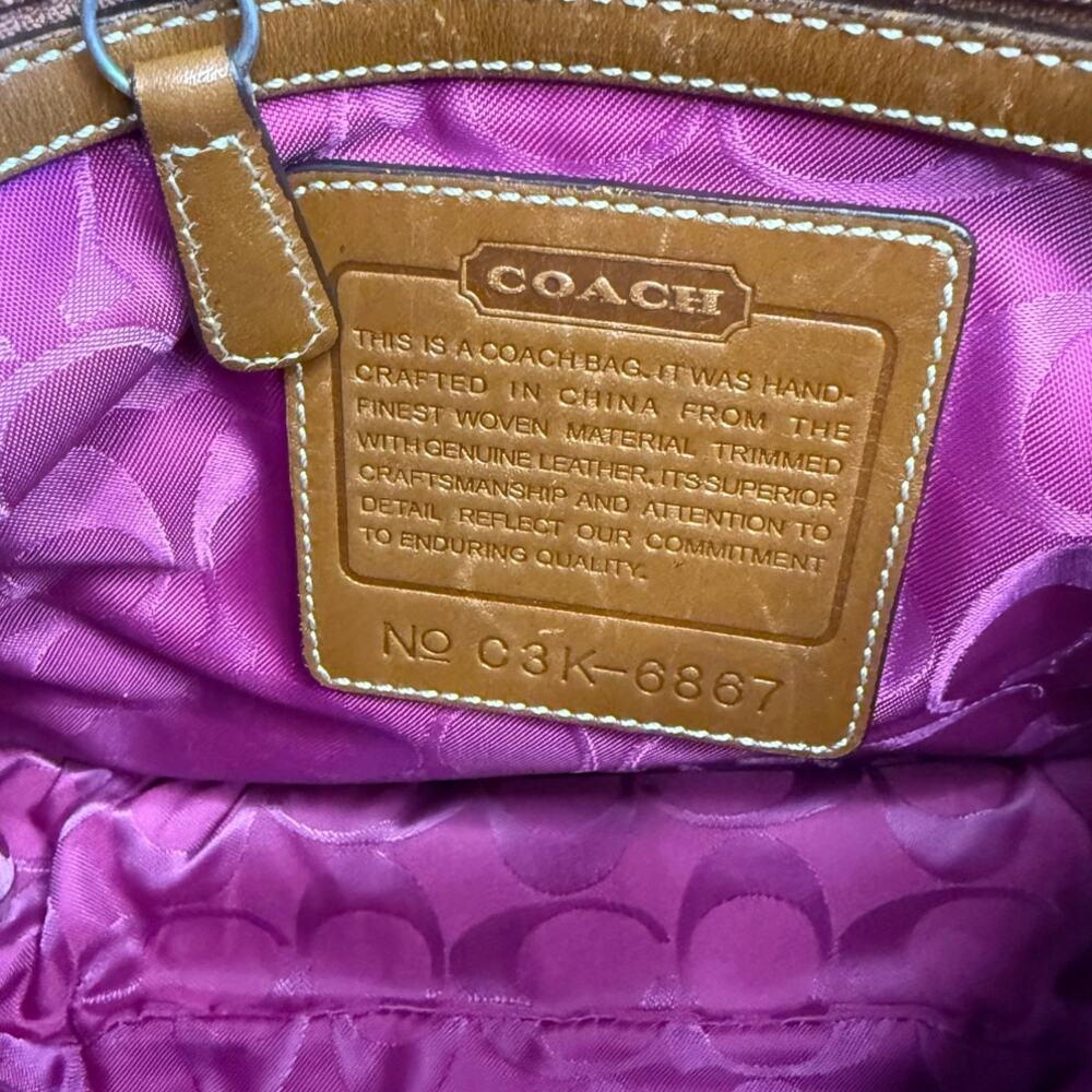 RARE y2k COACH Vintage Denim Suede Striped Crossbody  Shoulder Bag - Picture 10 of 13